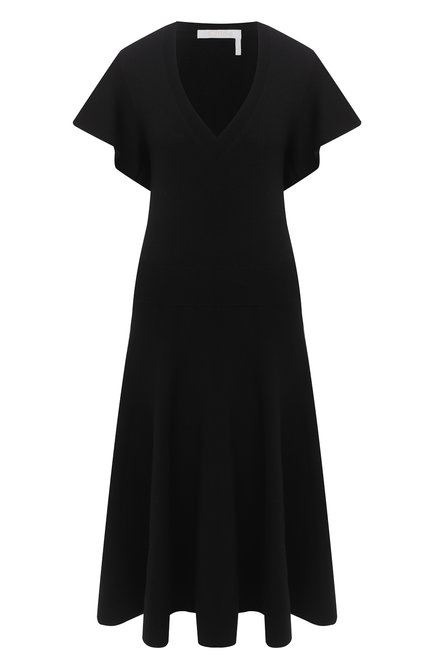 Женское шерстяное платье CHLOÉ черного цвета по цене 153000 руб., арт. CHC20AMR52640 | Фото 1