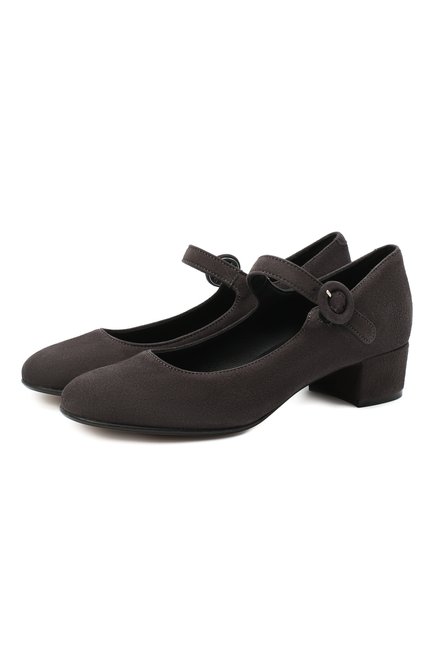 Детские замшевые туфли MISSOURI серого цвета по цене 21800 руб., арт. 78031N/31-34 | Фото 1
