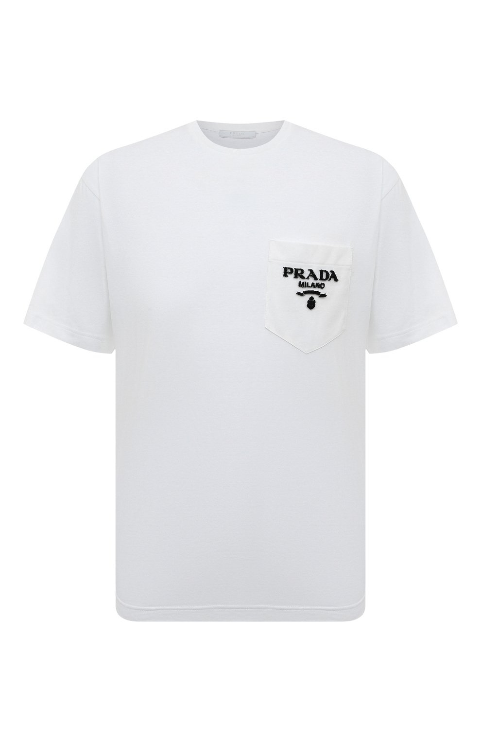 Хлопковая футболка Prada UJN787-1Z53-F0009-221
