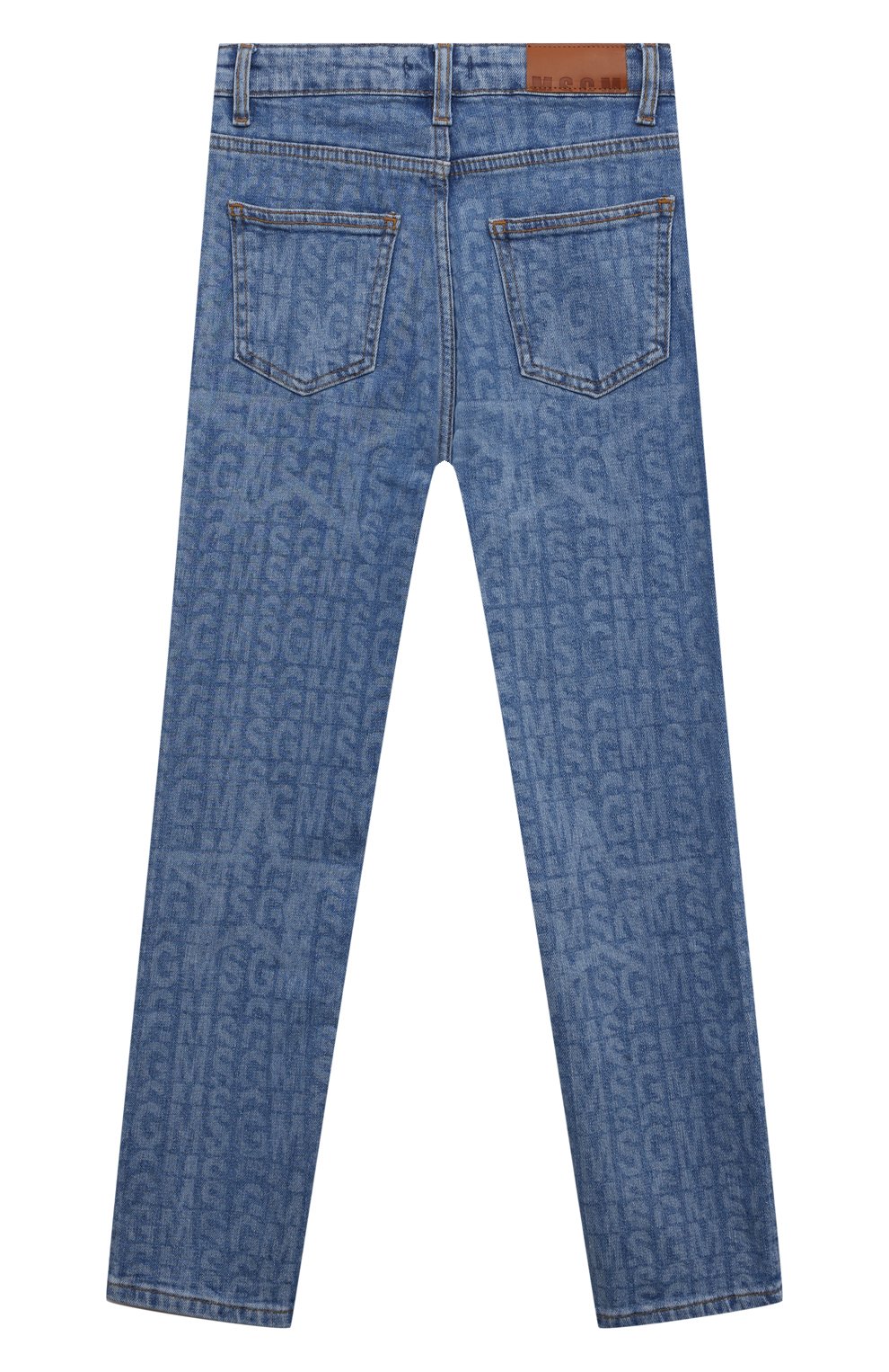 Детские джинсы MSGM KIDS гол убого цвета, арт. F3MSJGDP051 | Фото 2 (Детали: Декор; Материал сплава: Проставлено; Нос: Не проставлено; Материал внешний: Хлопок)