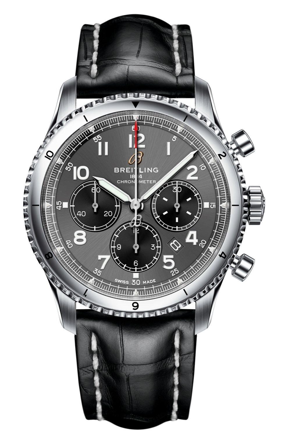 Мужские часы aviator 8 b01 chronograph 43 BREITLING бесцветного цвета, арт. AB0119131B1P2 | Фото 1 (Механизм: Автомат; Материал корпуса: Сталь; Цвет циферблата: Другое)