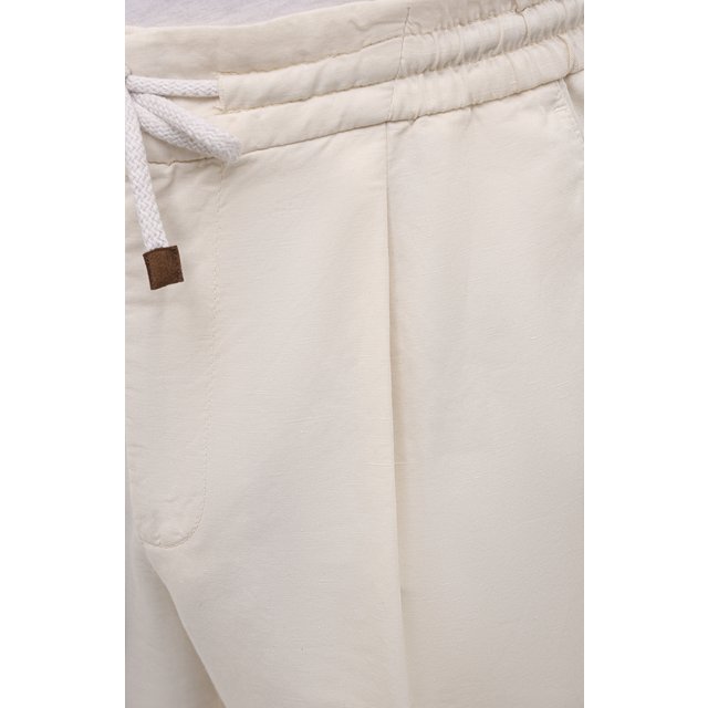 фото Брюки изо льна и хлопка brunello cucinelli