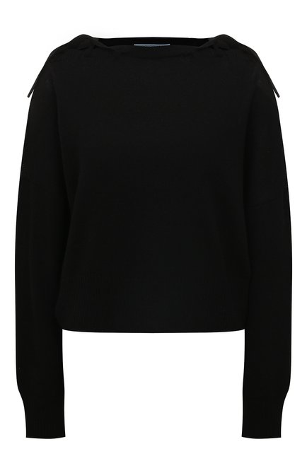Женский кашемировый пуловер PRADA черного цвета по цене 160000 руб., арт. P24P1C-10RX-F0002-221 | Фото 1