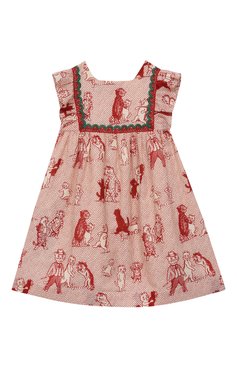 Женский хлопковое платье GUCCI красного цвета, арт. 680518/ZAIDY | Фото 1 (Материал внешний: Хлопок; Материал подклада: Хлопок; Ростовка одежда: 24 мес | 92 см)