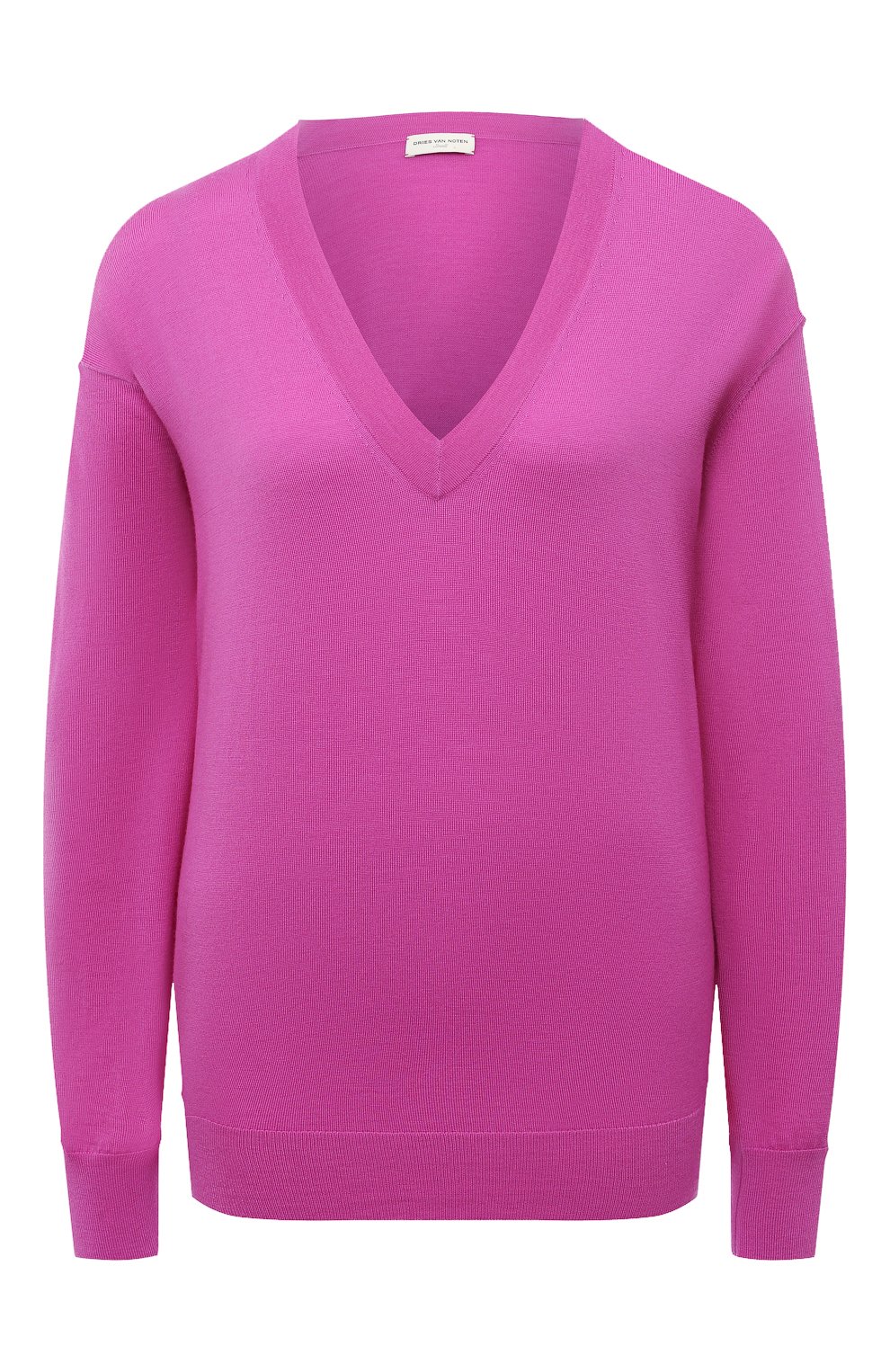 Женский фуксия шерстяной пуловер DRIES VAN NOTEN купить в интернет ...