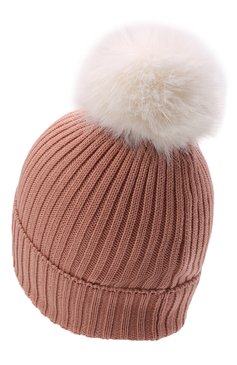 Детского шерстяная шапка MONCLER розового цвета, арт. G2-954-3B726-10-04S01 | Фото 2 (Материал: Текстиль, Шерсть)
