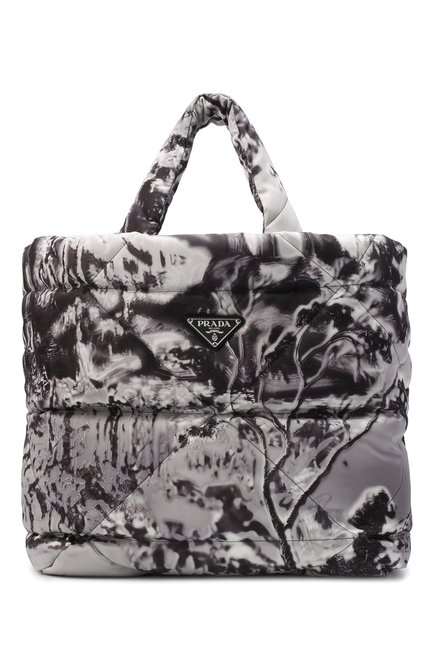 Мужская текстильная сумка-тоут PRADA серого цвета по цене 190000 руб., арт. 2VG082-2DXT-F0424-OLO | Фото 1
