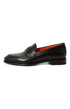 Женские кожаные пенни-лоферы SANTONI черного цвета, арт. WUYG70239BA1BIVLN01 | Фото 4 (Материал внешний: Кожа; Материал внутренний: Натуральная кожа; Материал утеплителя: Без утеплителя)