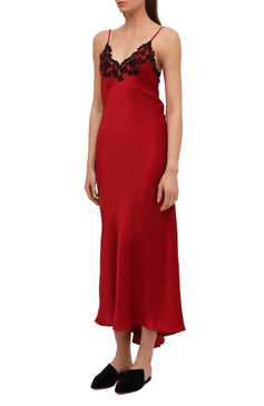 Женская шелковая сорочка LA PERLA красного цвета, арт. 0019226 | Фото 3 (Материал внешний: Шелк; Статус проверки: Проверена категория)