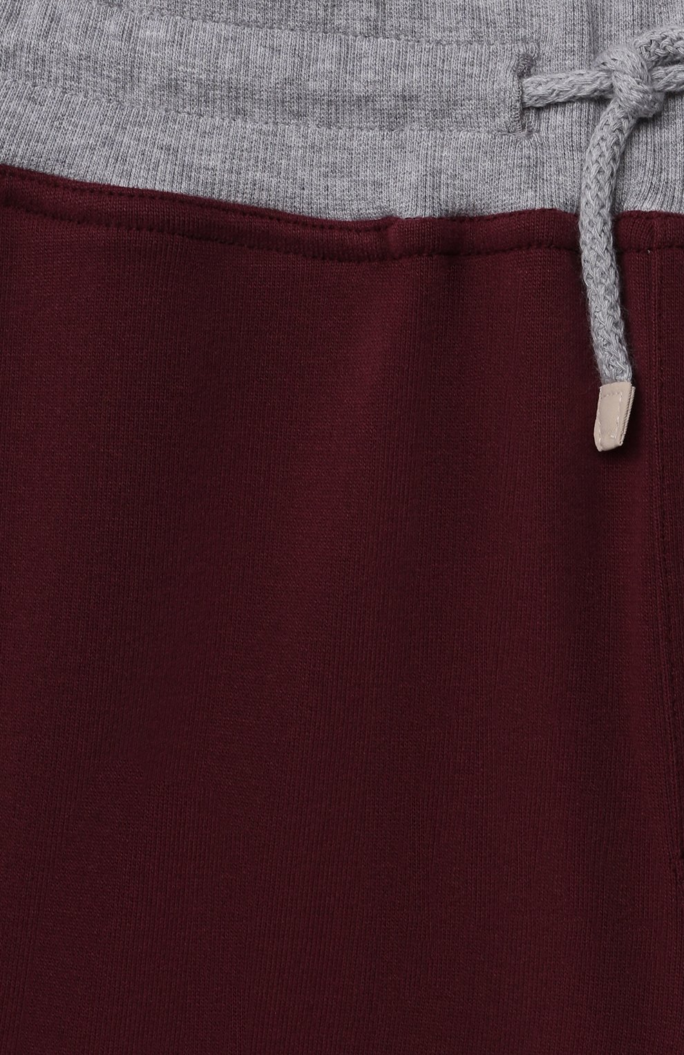 Детские хлопковые брюки BRUNELLO CUCINELLI бордового цвета, арт. BM810E306C | Фото 3 (Случай: Повседневный; Региональные ограничения белый список (Axapta Mercury): RU; Материал внешний: Хлопок; Ростовка одежда: 12 лет | 152 см)