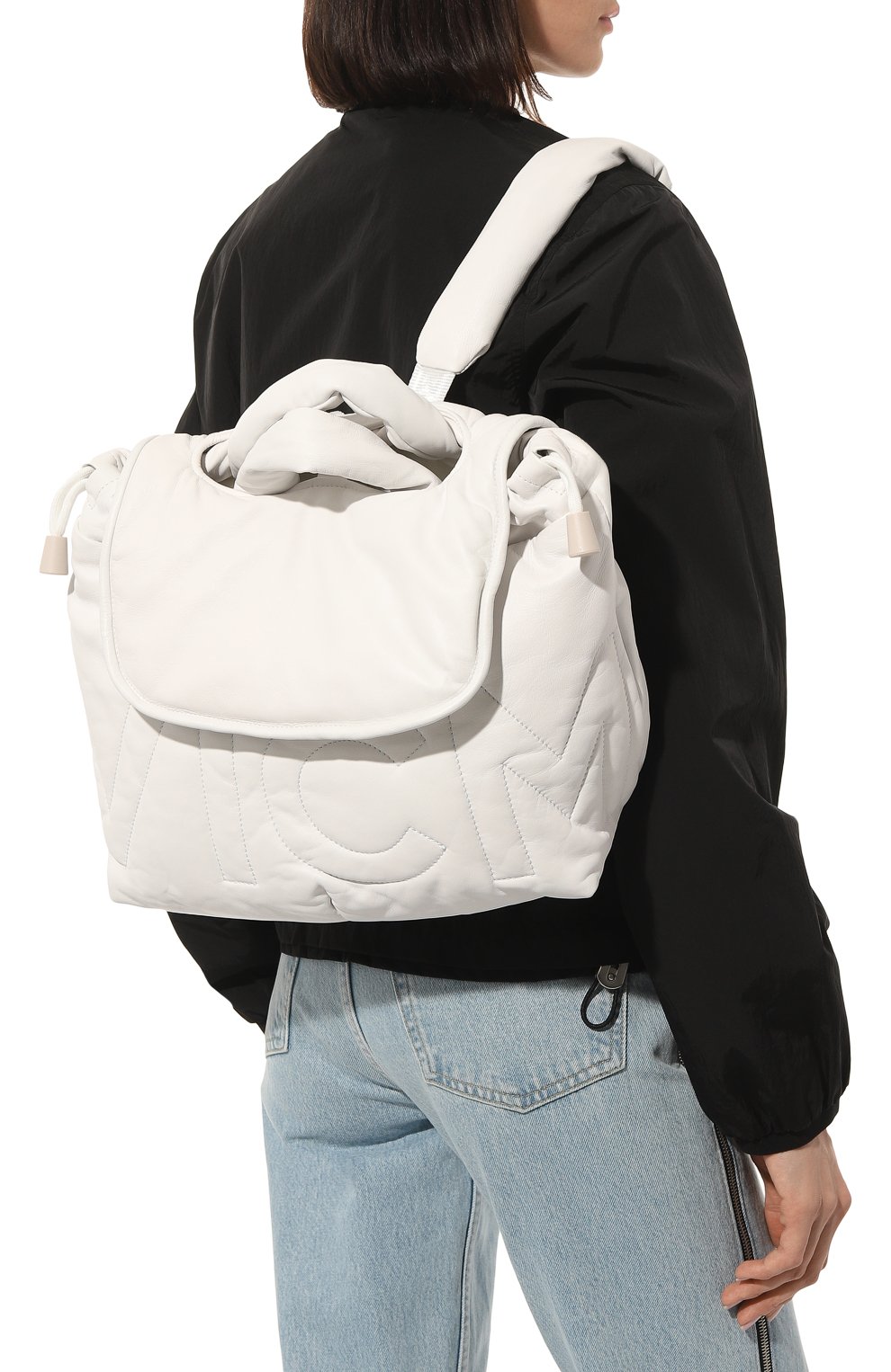 Женский рюкзак peggy small VIC MATIE белого цвета, арт. 1C0224T_999BE70 | Фото 8 (Материал: Натуральная кожа; Размер: mini; Стили: Кэжуэл)