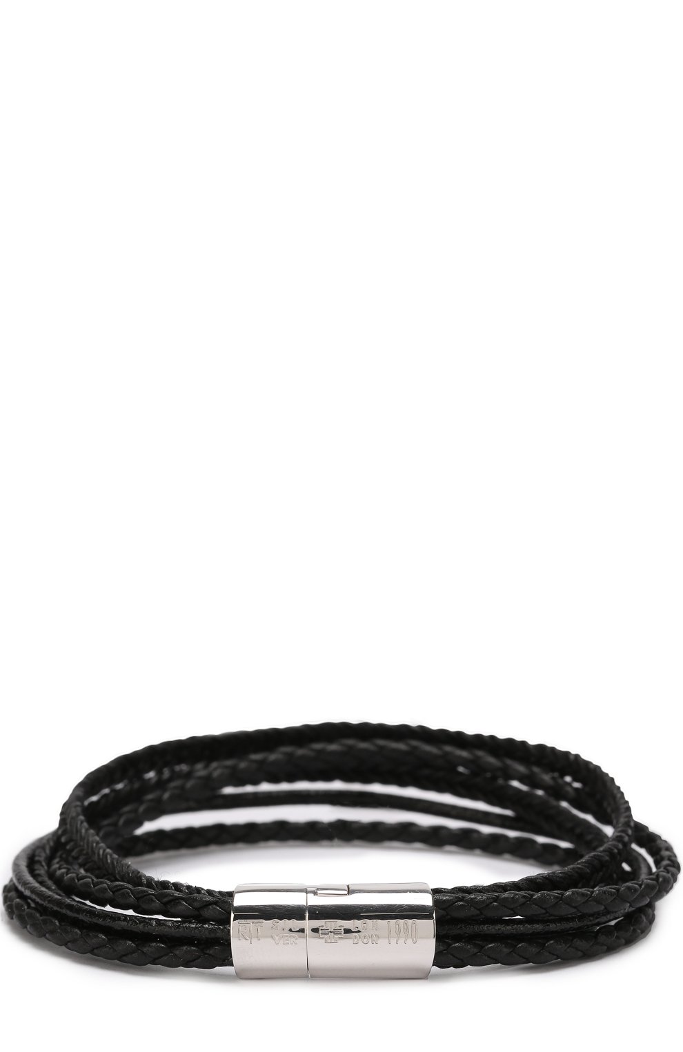 Мужской кожаный браслет TATEOSSIAN черного цвета, арт. BL7779 | Фото 2 (Материал: Кожа; Статус проверки: Проверена категория)