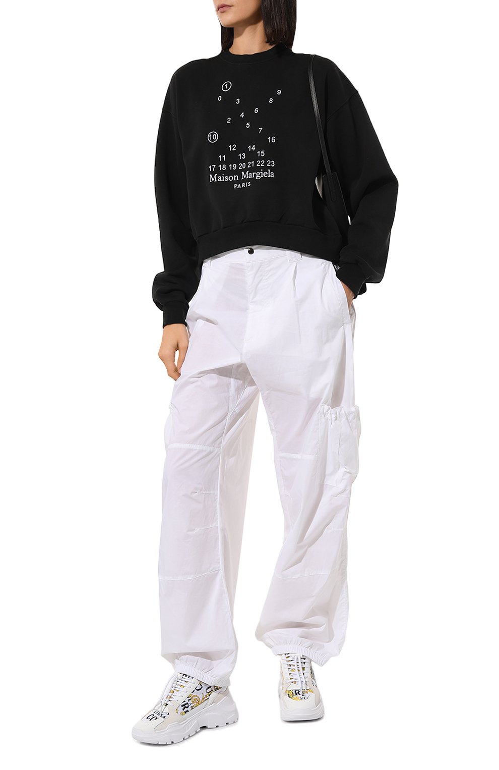 Женские комбинированные кроссовки VERSACE JEANS COUTURE белого цвета, арт. 74VA3SC7/ZP231 | Фото 2 (Материал внешний: Текстиль; Подошва: Платформа; Материал внутренний: Натуральная кожа, Текстиль; Стили: Гранж; Материал сплава: Проставлено; Драгоценные камни: Проставлено)