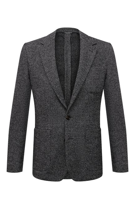 Мужской пиджак из шерсти и хлопка DOLCE & GABBANA серого цвета по цене 199500 руб., арт. G2PT9T/GEV53 | Фото 1