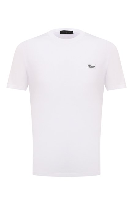 Мужская хлопковая футболка ERMENEGILDO ZEGNA белого цвета по цене 33350 руб., арт. UZ526/707R | Фото 1