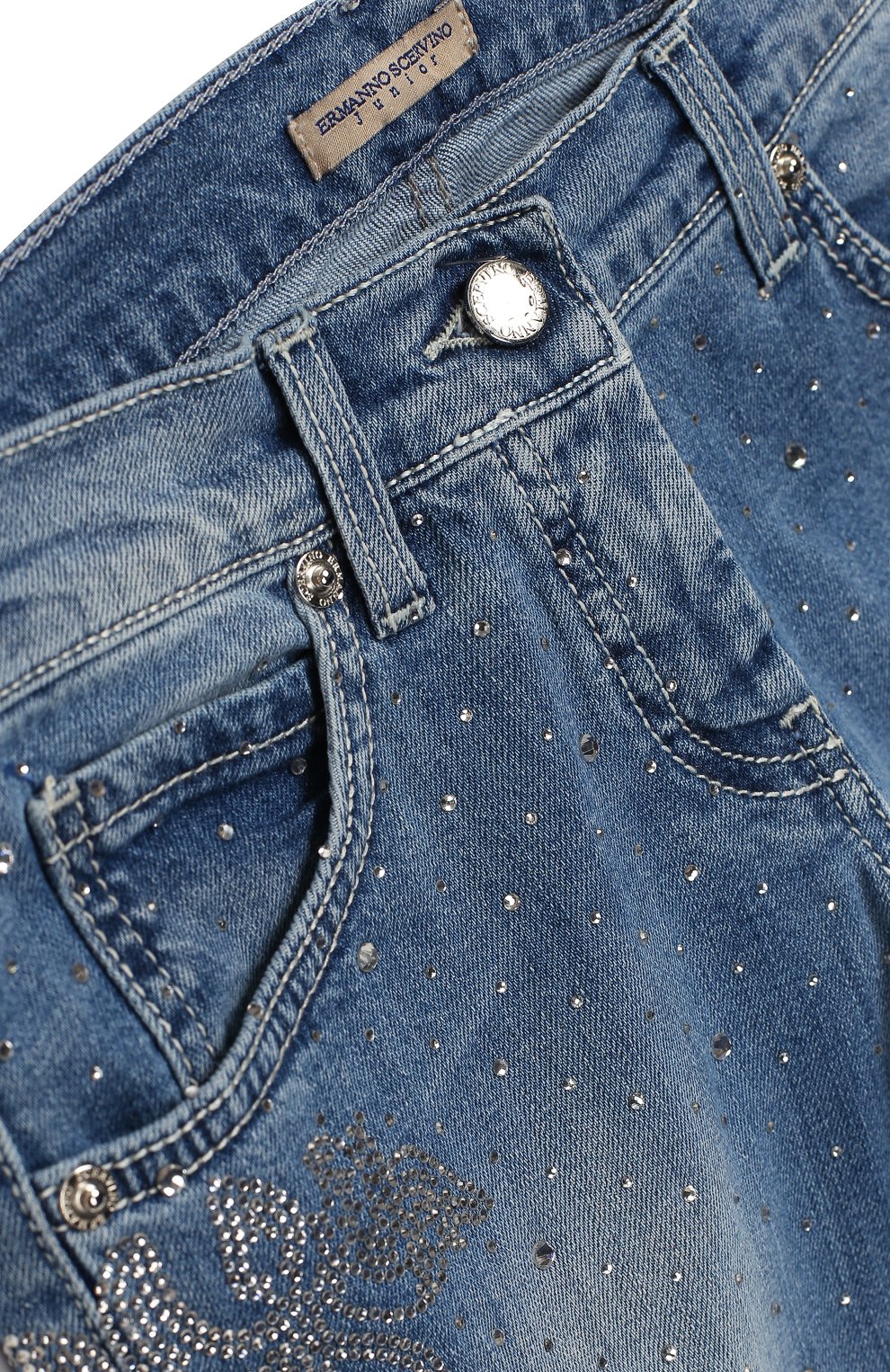 Женские джинсы с бисером, кристалами, камнями или стразами