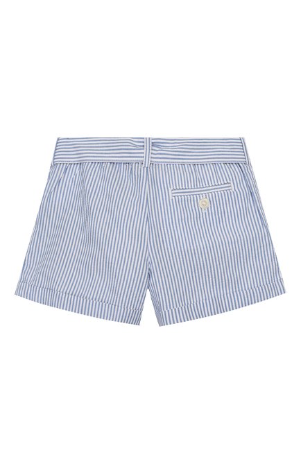 Детские хлопковые шорты POLO RALPH LAUREN голубого цвета, арт. 311784541 | Фото 2 (Материал внешний: Хлопок; Девочки Кросс-КТ: Шорты-одежда; Случай: Формальный; Ростовка одежда: 2 года | 92 см, 4 года | 104 см)