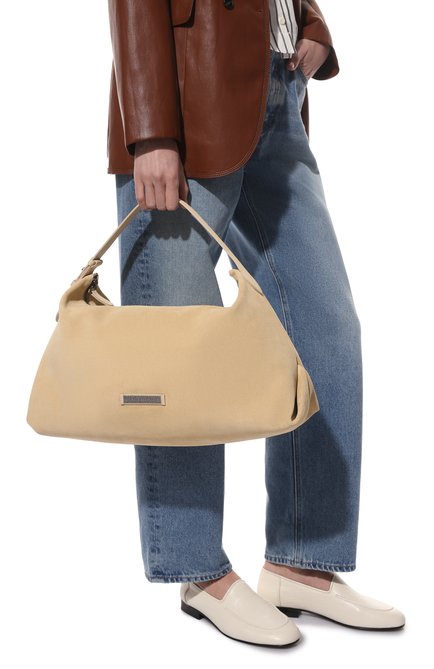 Женская сумка BRUNELLO CUCINELLI светло-бежевого цвета, арт. MBDLD2358 | Фото 2 (Размер: large; Материал: Натуральная кожа, Натуральная замша; Сумки-технические: Сумки top-handle)