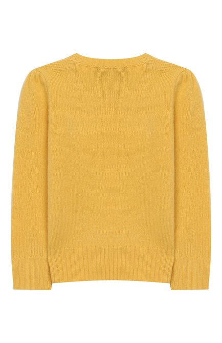 Детский пуловер из шерсти и кашемира POLO RALPH LAUREN желтого цвета, арт. 311751019 | Фото 2 (Статус проверки: Проверена категория; Материал внешний: Шерсть; Рукава: Длинные; Принт: Без принта; Девочки Кросс-КТ: Пуловер-одежда; Ростовка одежда: 18 мес | 86 см)