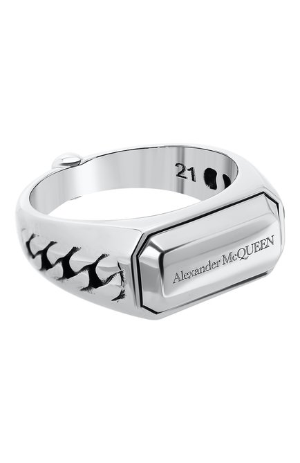 Мужское кольцо ALEXANDER MCQUEEN серебряного цвета, арт. 748241/J160Y | Фото 1 (Нос: Не проставлено; Региональные ограничения белый список (Axapta Mercury): Не проставлено)