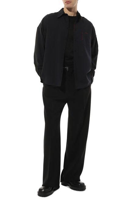 Мужские кожаные дерби VIC MATIE черного цвета, арт. 1B6100UEB32B070101 | Фото 2 (Материал внутренний: Натуральная кожа; Нос: Не проставлено; Материал сплава: Проставлено)