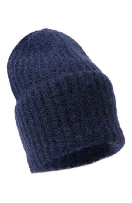 Женская шапка TAK.ORI темно-синего цвета, арт. AC043MW018PF17 | Фото 1 (Материал: Текстиль, Шерсть, Синтетический материал)