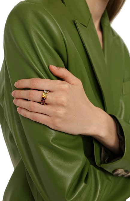 Женское кольцо-радуга из камней SECRETS JEWELRY разноцветного цвета, арт. КРОП00621 | Фото 2 (Материал: Серебро)