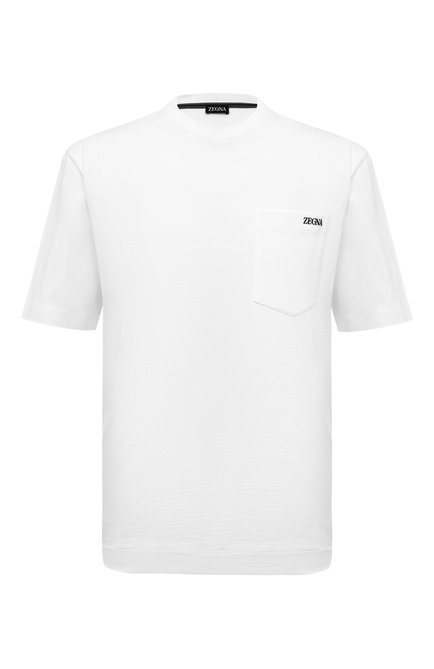 Мужская хлопковая футболка ERMENEGILDO ZEGNA белого цвета, арт. UC385A6/C785 | Фото 1 (Материал внешний: Хлопок; Драгоценные камни: Проставлено; Рукава: Короткие; Материал сплава: Проставлено; Длина (для топов): Стандартные)