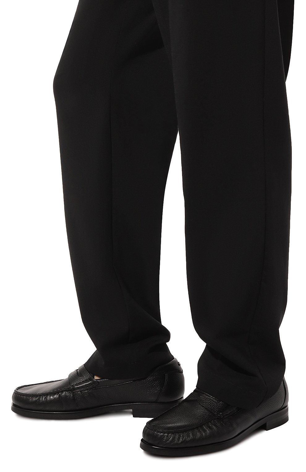 Мужские кожаные пенни-лоферы CANALI черного цвета, арт. 663206/RF00853 | Фото 3 (Материал утеплителя: Натуральный мех; Материал сплава: Проставлено; Нос: Не проставлено; Стили: Кэжуэл)