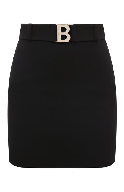 Женская юбка BLUGIRL черного цвета, арт. RF3233/T3191 | Фото 1 (Материал сплава: Проставлено; Материал внешний: Синтетический материал; Драгоценные камни: Проставлено; Длина Ж (юбки, платья, шорты): Мини)
