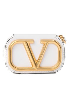 Женский кожаный футляр для кредитных карт VALENTINO белого цвета, арт. UW2P0U09/ZXL | Фото 1 (Материал: Натуральная кожа)