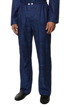 Мужская хлопковая пижама DEREK ROSE темно-синего цвета, арт. 5000-PARI022 | Фото 5 (Рукава: Длинные; Длина (брюки, джинсы): Стандартные; Кросс-КТ: домашняя одежда; Длина (для топов): Стандартные; Материал внешний: Хлопок)