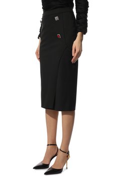 Женская шерстяная юбка VETEMENTS черного цвета, арт. WE52SK500B 1200/BLACK | Фото 3 (Материал внешний: Шерсть; Женское Кросс-КТ: Юбка-карандаш, Юбка-одежда; Региональные ограничения белый список (Axapta Mercury): RU; Длина Ж (юбки, платья, шорты): Миди; Материал подклада: Вискоза; Стили: Романтичный)