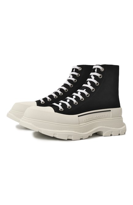 Мужские текстильные ботинки tread ALEXANDER MCQUEEN черно-белого цвета по цене 79950 руб., арт. 705659/W4MV2 | Фото 1