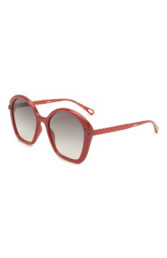 Женские солнцезащитные очки CHLOÉ красного цвета, арт. CH0003S | Фото 1 (Тип очков: С/з; Очки форма: Бабочка)