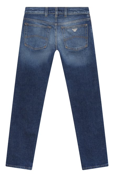 Детские джинсы EMPORIO ARMANI синего цвета, арт. 3R4J45/4D3TZ | Фото 2 (Материал внешний: Хлопок)