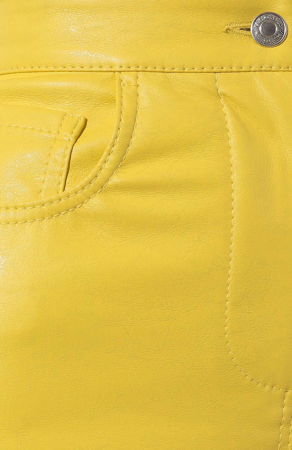 Женская юбка из экокожи MSGM желтого цвета, арт. 3441MDD27 237126 | Фото 5 (Длина Ж (юбки, платья, шорты): Мини; Материал внешний: Синтетический материал; Стили: Гранж; Женское Кросс-КТ: Юбка-одежда; Мате риал сплава: Проставлено; Кросс-КТ: экокожа; Драгоценные камни: Проставлено)