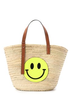 Женский сумка basket loewe x smiley LOEWE желтого цвета, арт. A223S81X01 | Фото 1 (Сумки-технические: Сумки-шопперы; Материал: Растительное волокно; Размер: large)