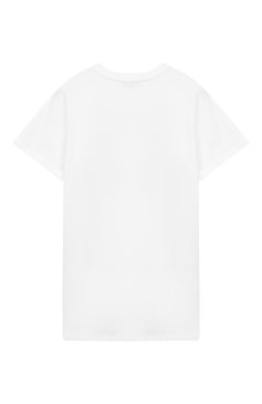 Детская хлопковая футболка BALMAIN белого цвета, арт. 6K8661/KX120/12-16 | Фото 2 (Материал внутренний: Не назначено; Девочки Кросс-КТ: футболка-одежда; Рукава: Короткие; Принт: С принтом; Материал сплава: Проставлено; Материал внешний: Хлопок; Драгоценные камни: Проставлено; Статус проверки: Проверена категория)