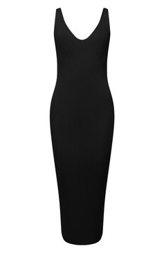 Женское платье из вискозы BALMAIN черного цвета, арт. VF0RH010/K252 | Фото 1 (Рукава: На бретелях; Случай: Повседневный; Региональные ограничения белый список (Axapta Mercury): RU; Кросс-КТ: Трикотаж; Длина Ж (юбки, платья, шорты): Миди; Материал внешний: Вискоза; Женское Кросс-КТ: Платье-одежда)