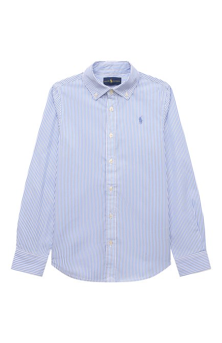 Детское хлопковая блузка RALPH LAUREN голубого цвета по цене 9950 руб., арт. 313860112 | Фото 1