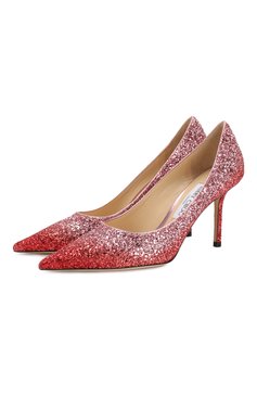 Женские туфли love 85 JIMMY CHOO розового цвета, арт. L0VE 85/VKG | Фото 1 (Материал внешний: Текстиль; Каблук высота: Высокий; Материал внутренний: Натуральная кожа; Каблук тип: Шпилька; Подошва: Плоская)