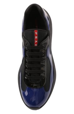 Мужские комбинированные кроссовки PRADA синего цвета, арт. 4E3400-3LGP-F017C | Фото 6 (Стили: Классический; Материал утеплителя: Без утеплителя; Подошва: Массивная)