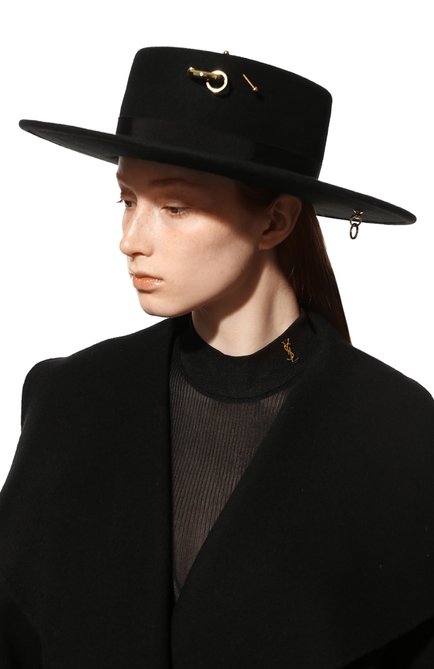 Женская шляпа kanotie steam punk COCOSHNICK HEADDRESS черного цвета, арт. kanotiesteampunk | Фото 2 (Материал: Шерсть, Текстиль)