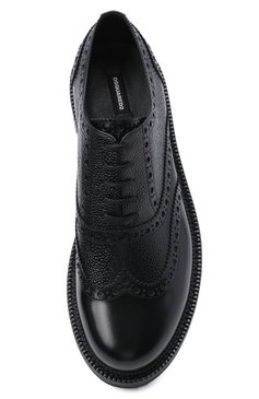 Мужские кожаные оксфорды DSQUARED2 черного цвета, арт. LUM0054 14410001 | Фото 5 (Мужское Кросс-КТ: Броги-обувь; Материал внутренний: Натуральная кожа; Стили: Классический)