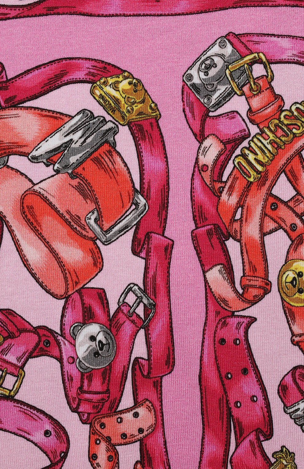 Детские хлопковые легинсы MOSCHINO розового цвета, арт. HDP05F/LBB7D/4A-8A | Фото 3 (Девочки Кросс-КТ: Леггинсы-одежда; Материал сплава: Проставлено; Нос: Не проставлено; Материал внешний: Хлопок)