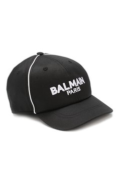 Детская хлопковая бейсболка BALMAIN черного цвета, арт. 6K0587/KX390 | Фото 1 (Материал: Текстиль, Хлопок; Материал сплава: Проставлено, Проверено; Нос: Не проставлено; Статус проверки: Проверено)