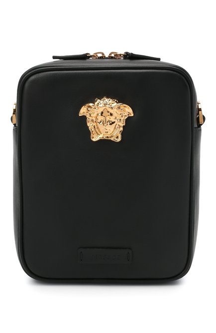 Мужская кожаная сумка VERSACE черного цвета по цене 108000 руб., арт. 1000721/DVT8ME | Фото 1