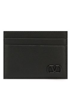 Мужской кожаный футляр для кредитных карт VALENTINO черного цвета, арт. TY2P0448/ZQU | Фото 1 (Материал: Натуральная кожа; Статус проверки: Проверена категория)