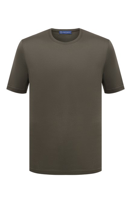 Мужская хлопковая футболка ANDREA CAMPAGNA хаки цвета по цене 16400 руб., арт. TSMC/JERLUX | Фото 1